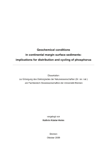 Geochemical conditions in continental margin - E