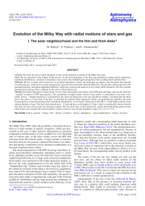 Evolution of the Milky Way with radial motions of stars and gas