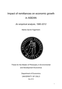Impact of remittances on economic growth in ASEAN - DUO