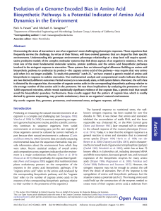 Article Evolution of a Genome-Encoded Bias in Amino Acid