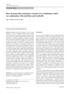 How do generalist consumers coexist over evolutionary time? An
