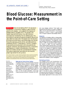 Blood Glucose: Measurement in the Point-of