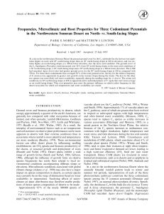 Frequencies, Microclimate and Root Properties for