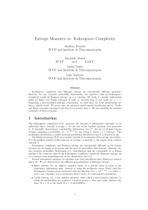 Entropy Measures vs. Kolmogorov Complexity