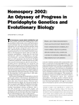 Homospory 2002: An Odyssey of Progress in Pteridophyte Genetics
