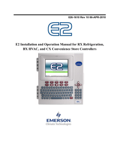 E2 User Manual - Emerson Climate Technologies