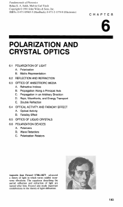 POLARIZATION AND CRYSTAL OPTICS