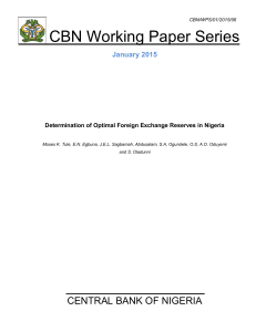 Determination of Optimal Foreign Exchange Reserves in Nigeria