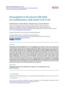 Hemoglobin K-Woolwich (Hb KW): Its Combination with Sickle Cell