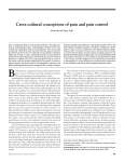 Cross-cultural conceptions of pain and pain control