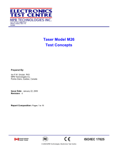 Taser Model M26 Test Concepts