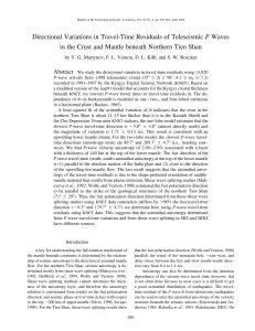 Directional Variations in Travel-Time Residuals of Teleseismic P