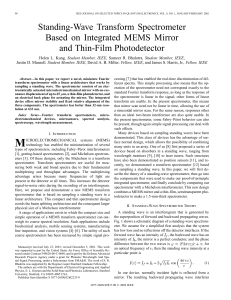 Standing-wave transform spectrometer based on integrated MEMS