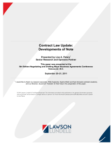 Contract Law - Lawson Lundell LLP