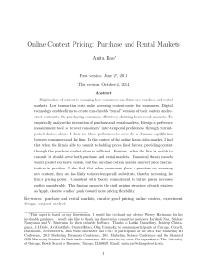 Online Content Pricing: Purchase and Rental Markets