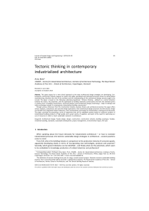 Tectonic thinking in contemporary industrialized