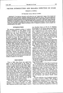 VECTOR INTRODUCTION AND MALARIA INFECTION ON GUAM