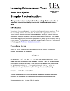 Simple factorisation