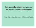 Extremophilic microorganisms and the physico-chemical limits