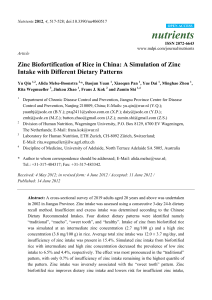 Zinc Biofortification of Rice in China: A Simulation of Zinc Intake with