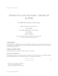 Products and Factors - Grade 10 [CAPS]