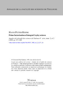Prime factorization of integral Cayley octaves