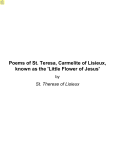 Poems of St. Teresa, Carmelite of Lisieux, known as the `Little