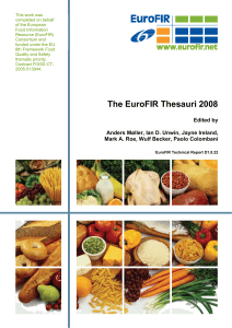 The EuroFIR Thesauri 2008 - Food and Agriculture Organization of