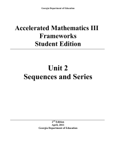 Unit 2 Sequences and Series