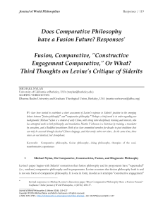 Does Comparative Philosophy have a Fusion Future? Responses