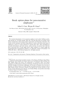 Stock option plans for non-executive employees