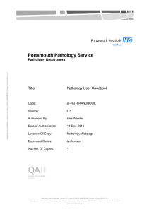 Pathology handbook - Portsmouth Hospitals NHS Trust