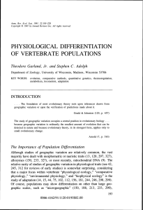 physiological differentiation of vertebrate