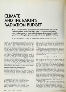climate and the earth`s radiation budget