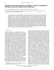 Synthesis and Characterization of Hapten-Protein