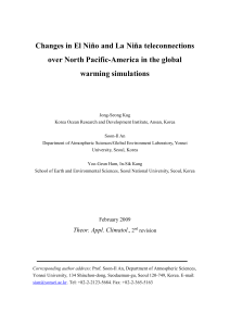 Changes in El Niño and La Niña teleconnections over North Pacific