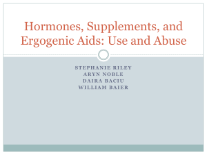Hormones, Supplements, and Ergogenic Aids: Use and