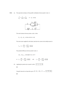 (a) The equivalent resistance of the parallel combination between