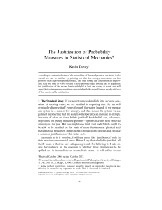 The Justification of Probability Measures in Statistical Mechanics*