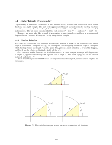Lecture Notes 4.4 Right Triangle Trig