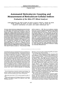 Automated Reticulocyte Counting and Measurement of Reticulocyte