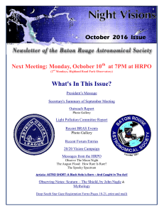 October 2016 BRAS Newsletter - The Baton Rouge Astronomical