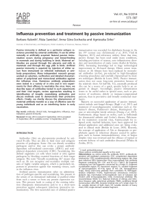 Influenza prevention and treatment by passive immunization