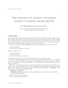 The physics of musics: Standing waves in string