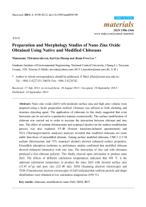 Preparation and Morphology Studies of Nano Zinc Oxide Obtained