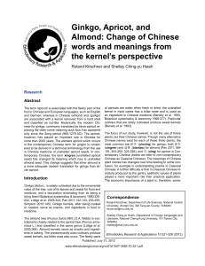 Ginkgo, Apricot, and Almond: Change of Chinese words and