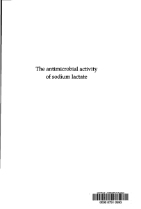 The antimicrobial activity of sodium lactate - Wageningen UR E