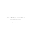 Lecture 1: Paradoxical decompositions of groups and their actions.