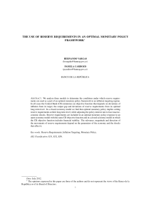 the use of reserve requirements in an optimal monetary policy