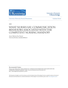 what nurses say: communication behaviors associated